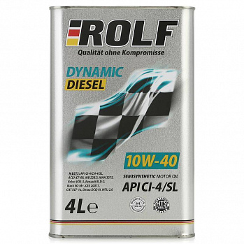 ROLF Масло мот. Dynamic Diesel API CI-4/SL 10W40 4л 