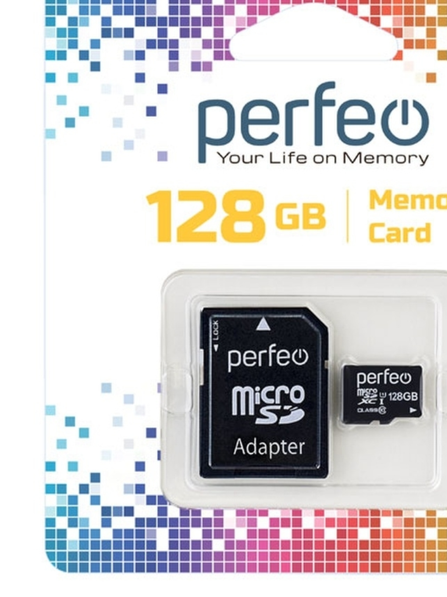 MicroSDXC флеш-накопитель 128GB Class 10 Perfeo + adapter