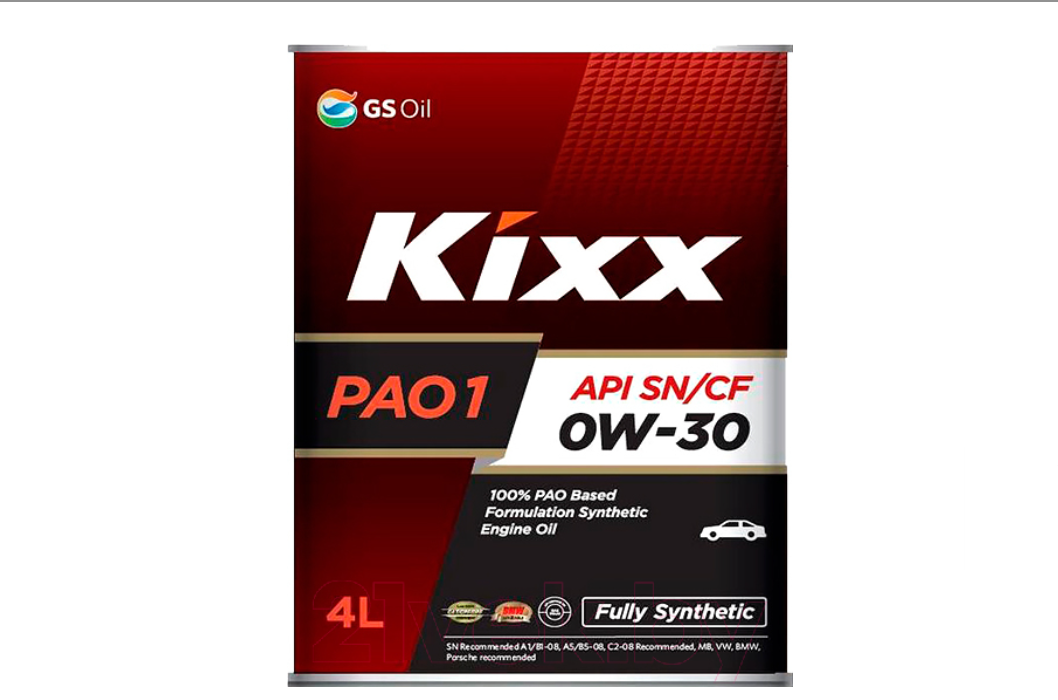 Kixx Масло моторное PAO 1 SN/CF 0W-30 4L синт