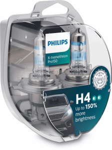 PHILIPS а/лампа H4 (60/55) P43t-38+150% X-treme Vision Pro150 12V 1/5 NEW